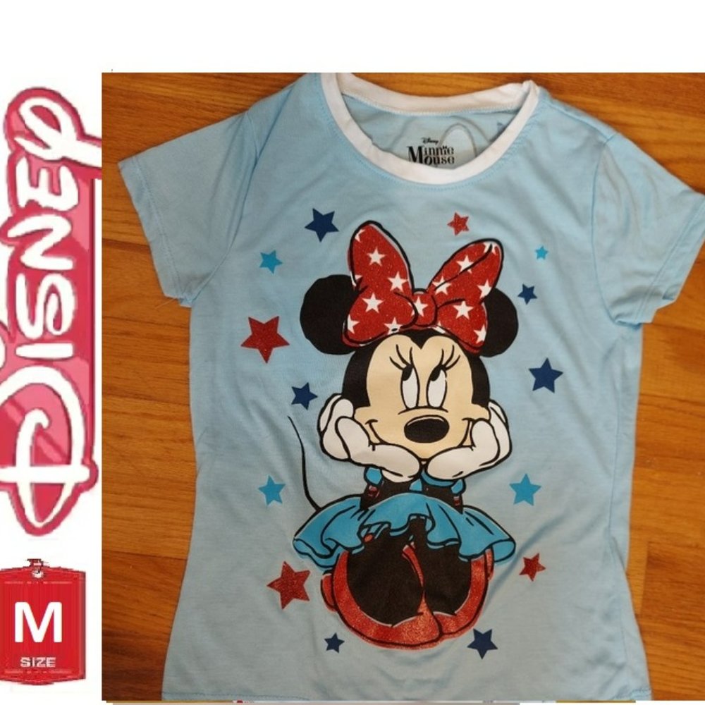 🎁 10/$25-Light Blue Minnie Mouse Shirt, size Medium